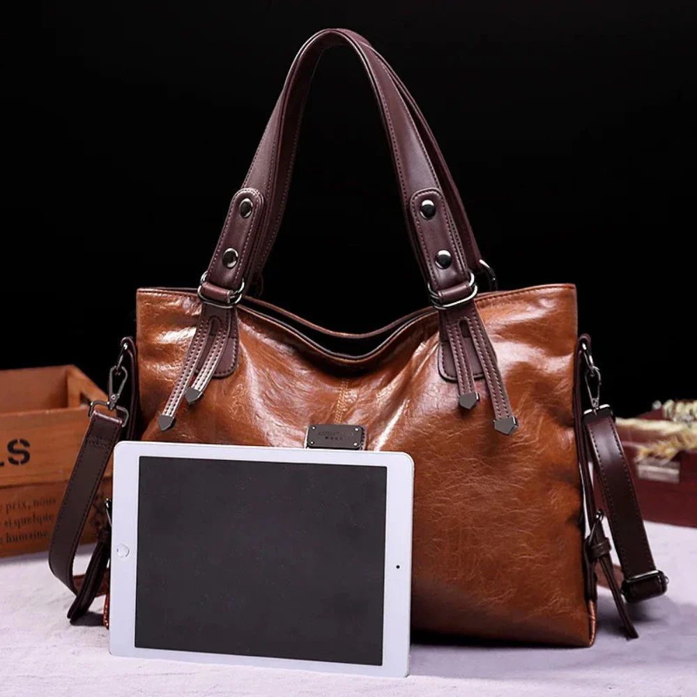Annika | Dual-Tone Leather Tote