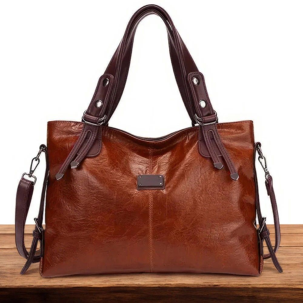 Annika | Dual-Tone Leather Tote