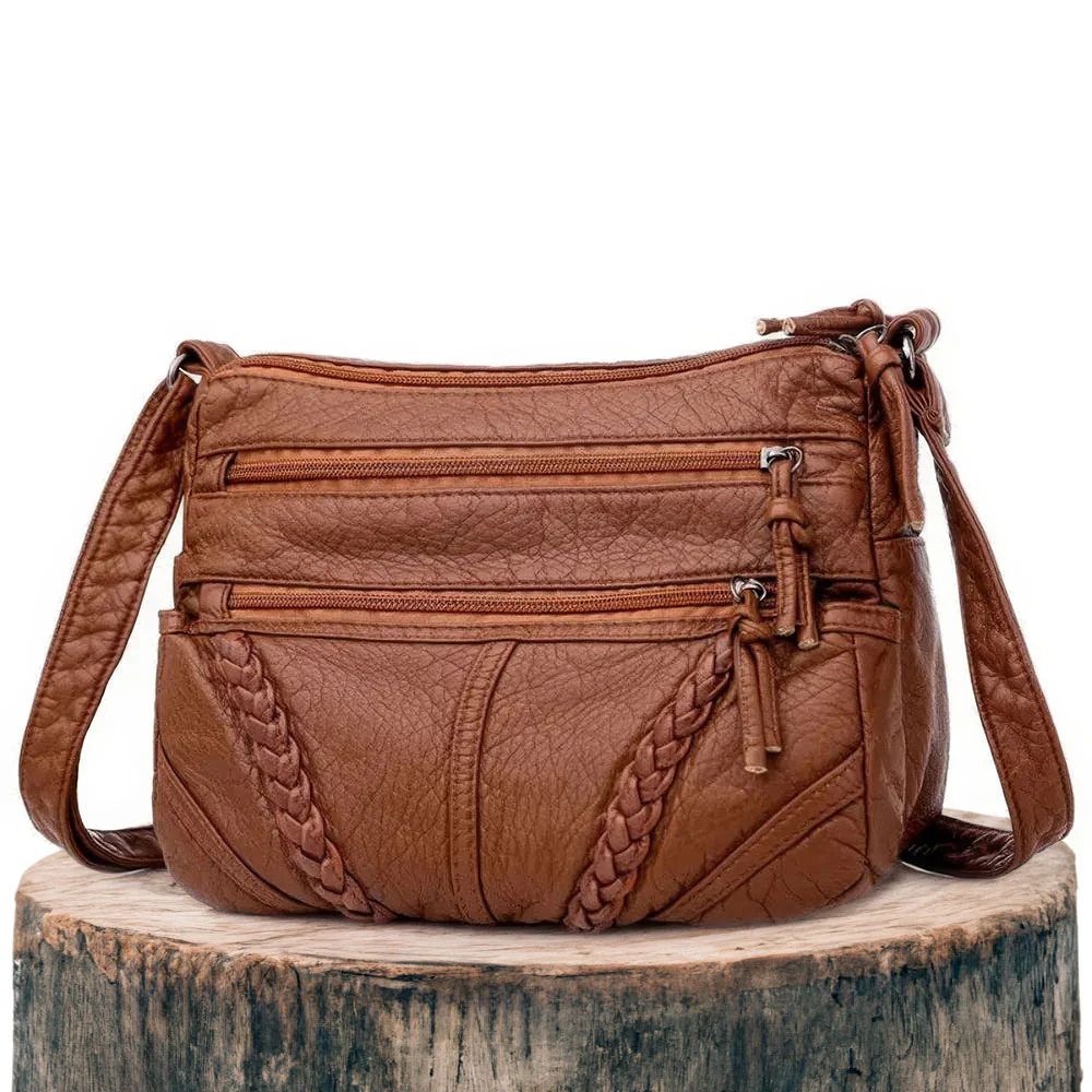 Fidelia | Braided Leather Crossbody