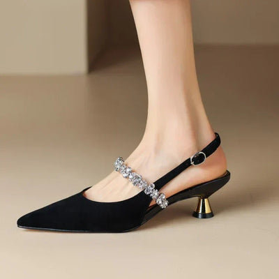 Signe | Crystal Strap Slingback Heels