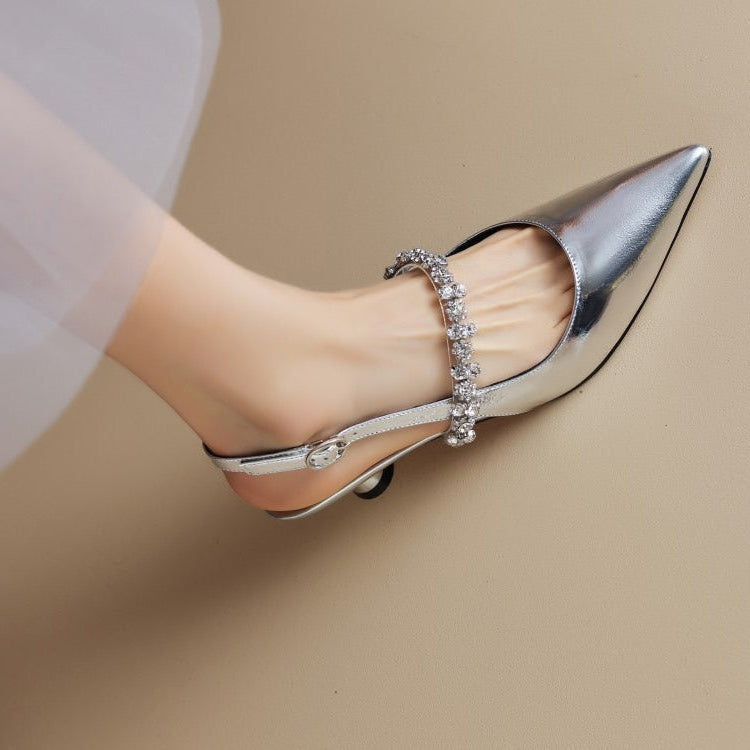 Signe | Crystal Strap Slingback Heels