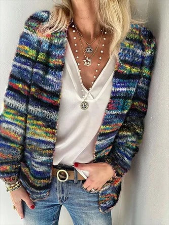 Celine | Rainbow Striped Cardigan