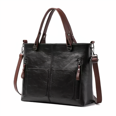 Helene | Structured Brown Leather Handbag