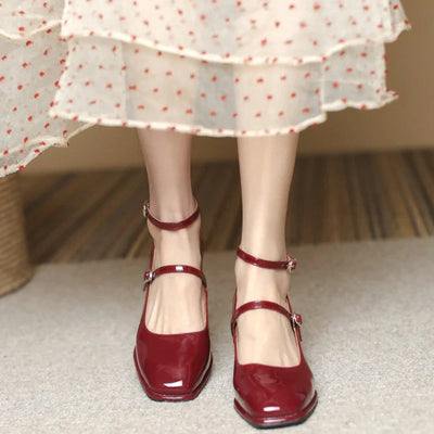 Fanny | Glossy Double Strap Pumps
