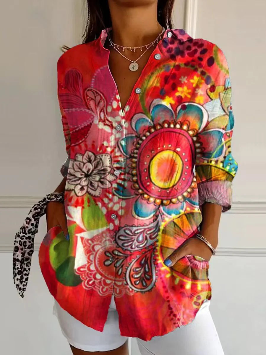 Jolene | Floral Boho Button-Down Shirt