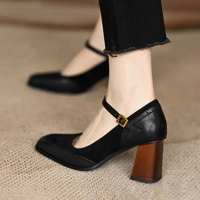 Lise | Retro Block Heel Pumps