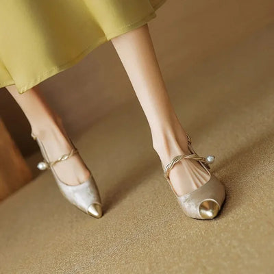 Fabiola | Pearl Accent Slingback Heels