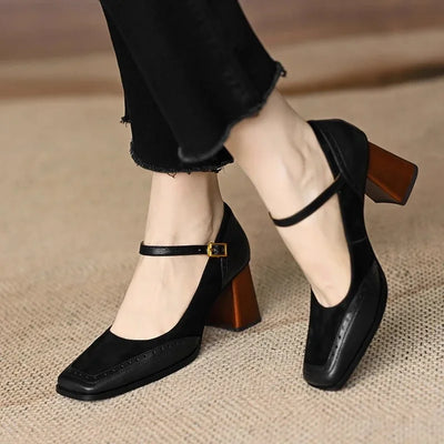 Lise | Retro Block Heel Pumps
