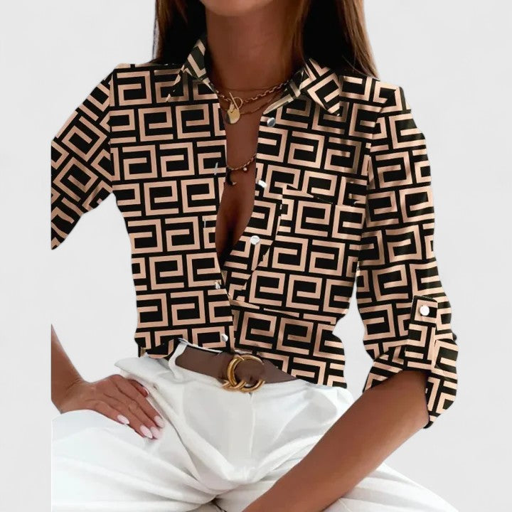 Freja | Graphic Pattern Blouse