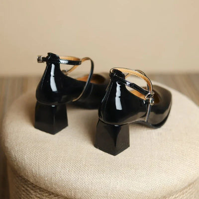 Fanny | Glossy Double Strap Pumps