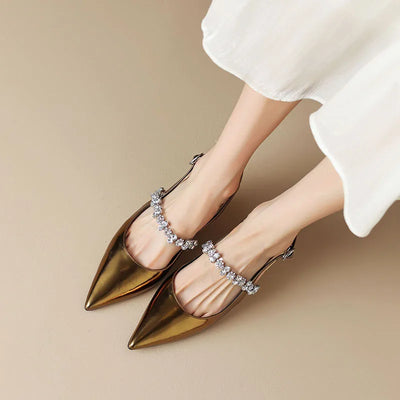 Signe | Crystal Strap Slingback Heels