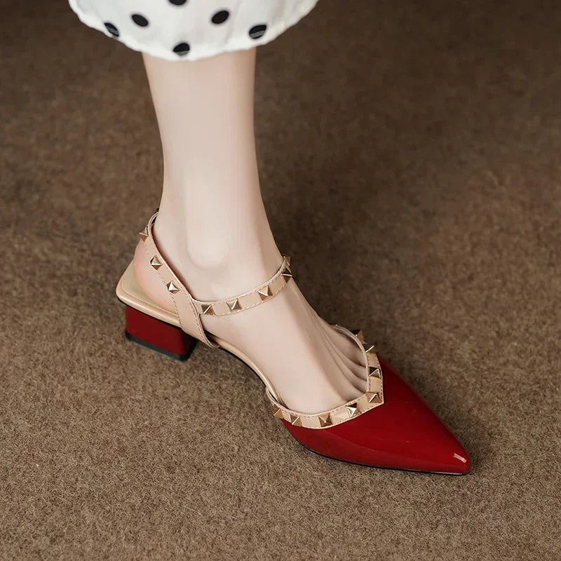 Fie | Studded Elegance Block Heels