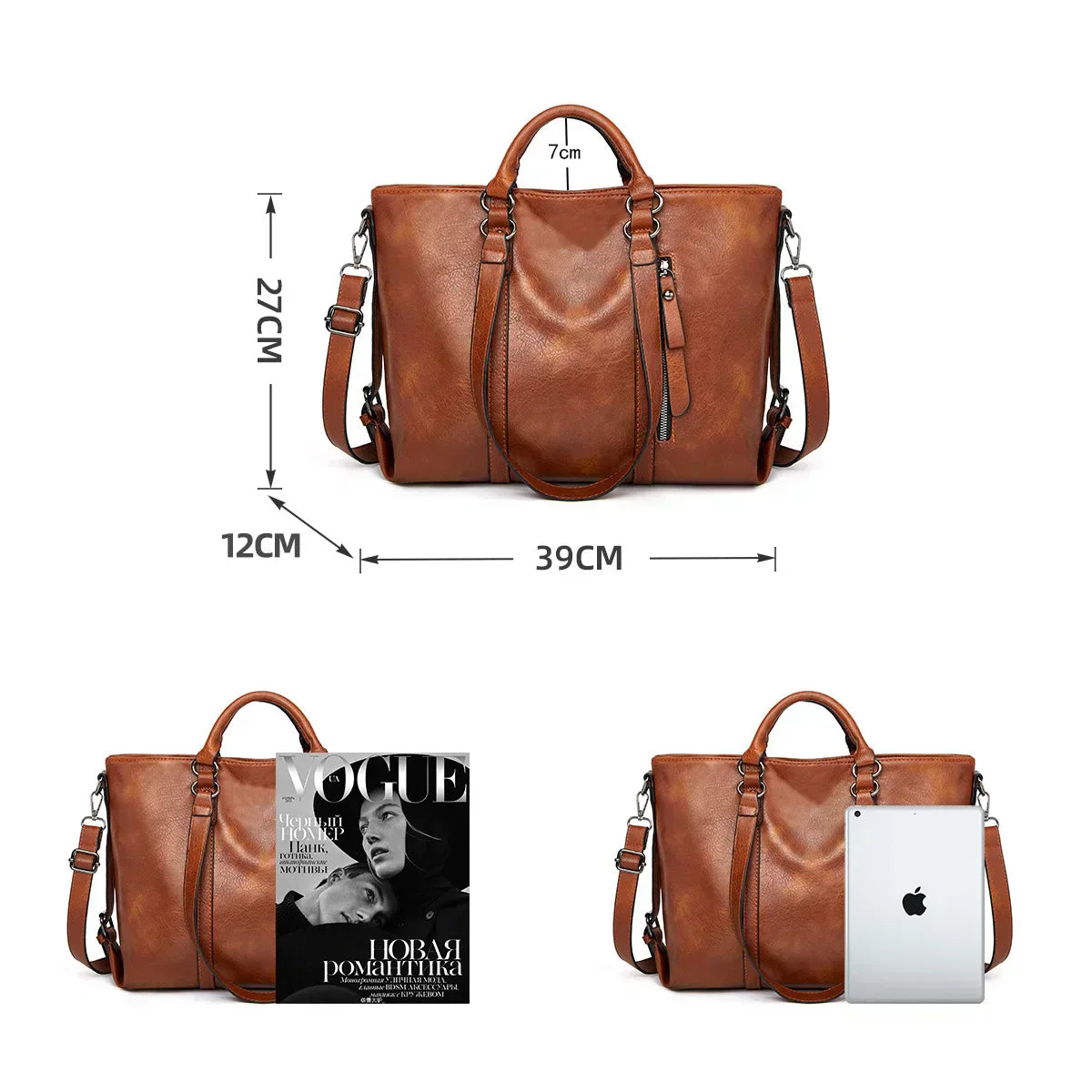 Frederikke | Modern Leather Tote Bag