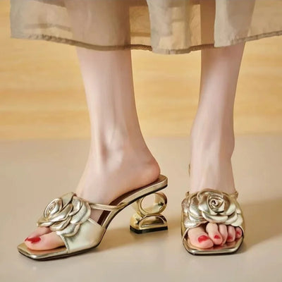 Fiona | Elegant Rose Heel Sandals