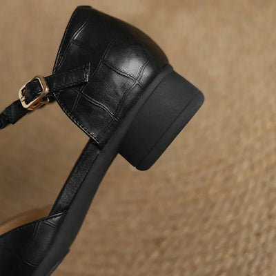 Emma | Braided Strap Leather Flats