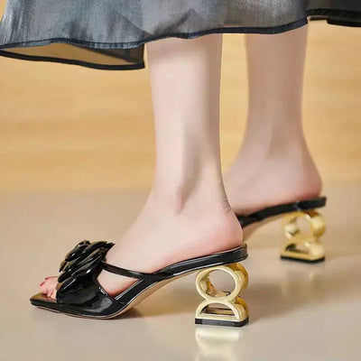 Fiona | Elegant Rose Heel Sandals