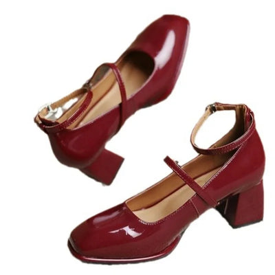 Fanny | Glossy Double Strap Pumps