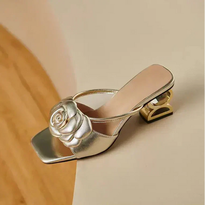 Fiona | Elegant Rose Heel Sandals
