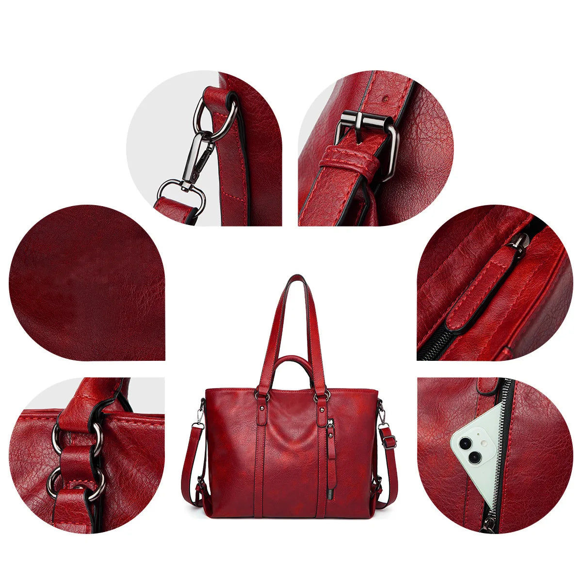 Frederikke | Modern Leather Tote Bag