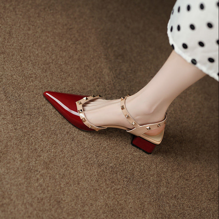 Fie | Studded Elegance Block Heels