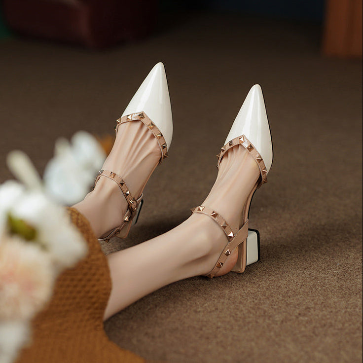 Fie | Studded Elegance Block Heels