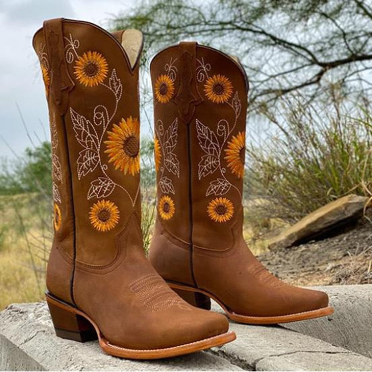 Daisy | Sunflower Cowgirl Boots