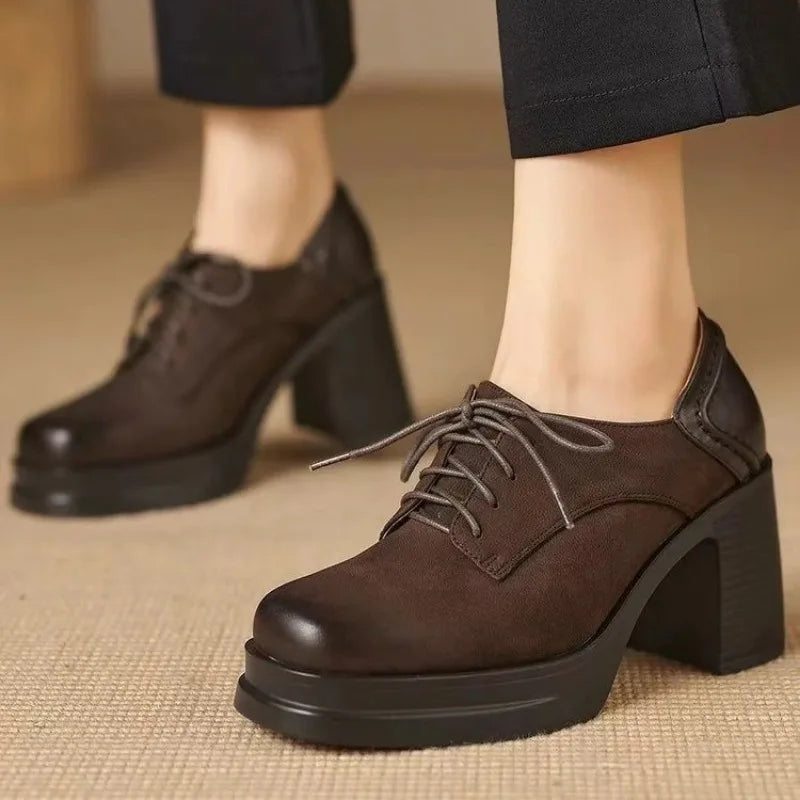 Franziska | Retro Block Heel Oxfords