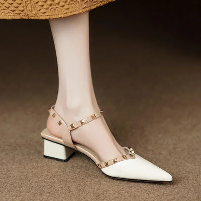 Fie | Studded Elegance Block Heels