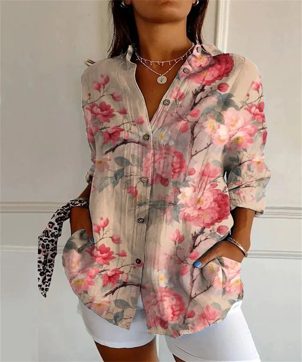 Joanna | Soft Floral Blossom Button-Down Shirt