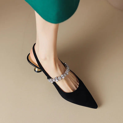 Signe | Crystal Strap Slingback Heels