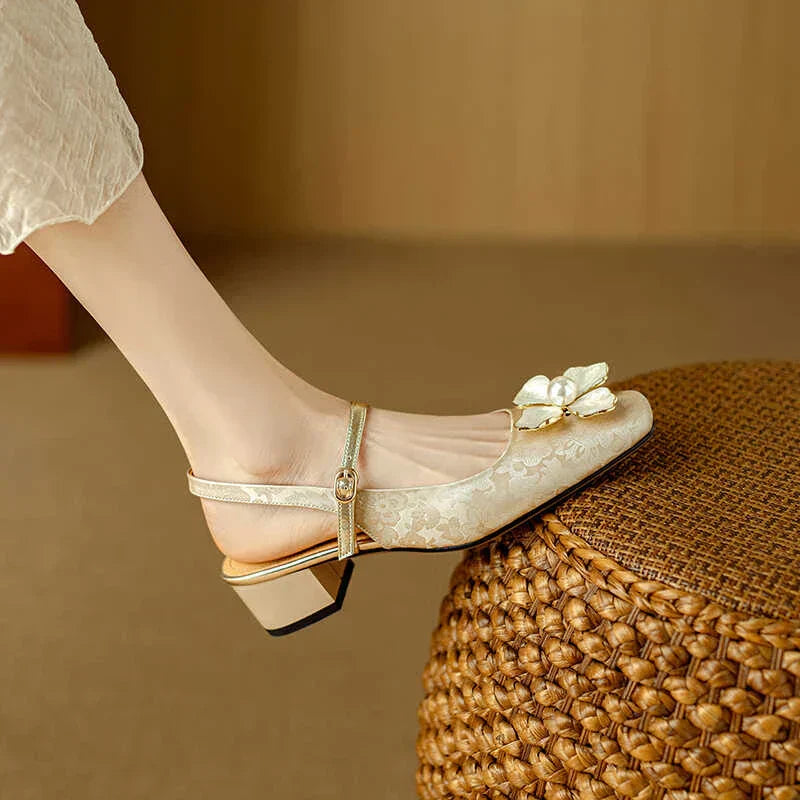 Florina | Pearl Blossom Slingback Heels