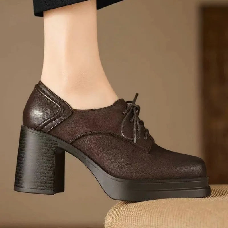 Franziska | Retro Block Heel Oxfords
