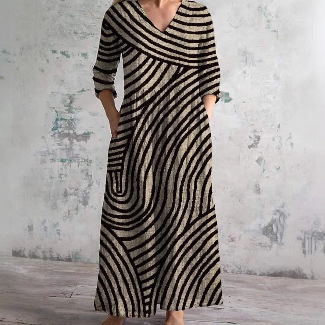 Ella | Modern Swirl Floral Dress