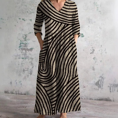 Ella | Modern Swirl Floral Dress