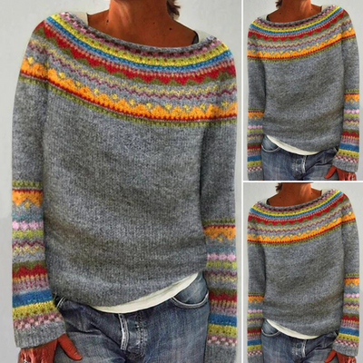 Solaire | Multicolor Fair Isle Knit Sweater
