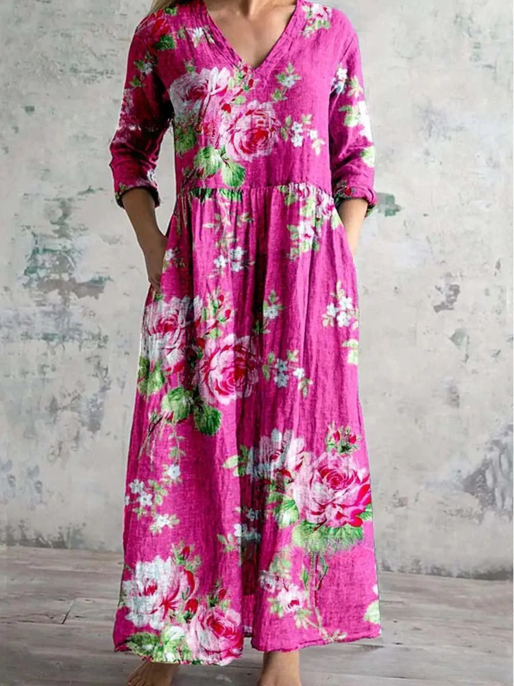 Ella | Modern Swirl Floral Dress