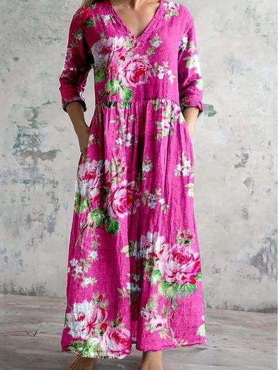 Ella | Modern Swirl Floral Dress