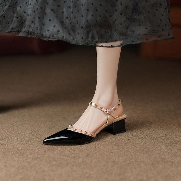 Fie | Studded Elegance Block Heels