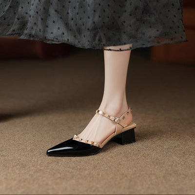 Fie | Studded Elegance Block Heels
