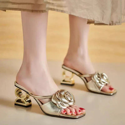 Fiona | Elegant Rose Heel Sandals