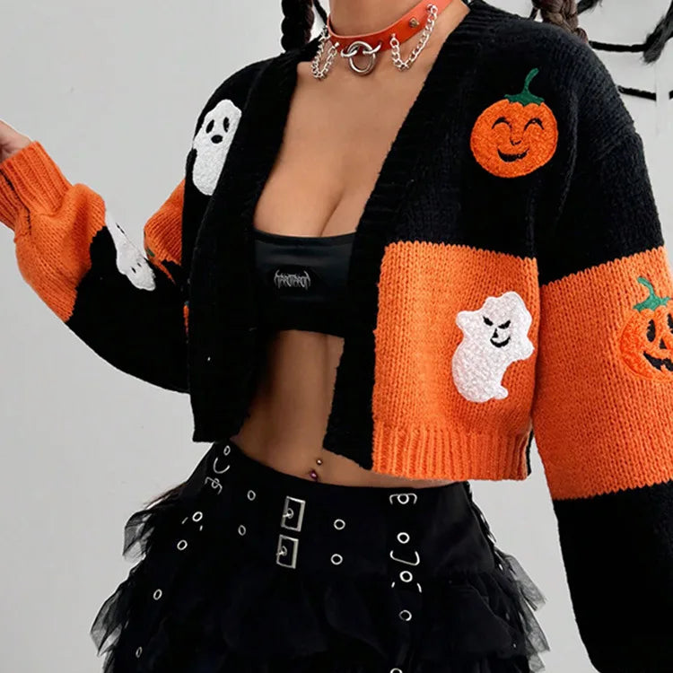 Dakota | Pumpkin & Ghost Cardigan