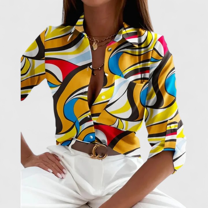 Freja | Graphic Pattern Blouse