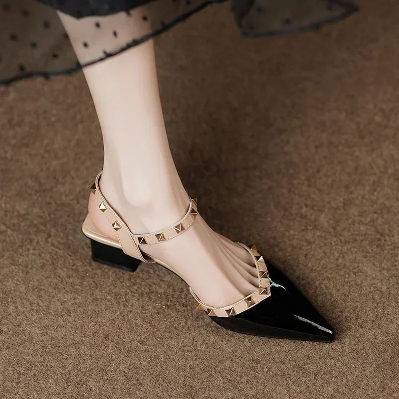 Fie | Studded Elegance Block Heels