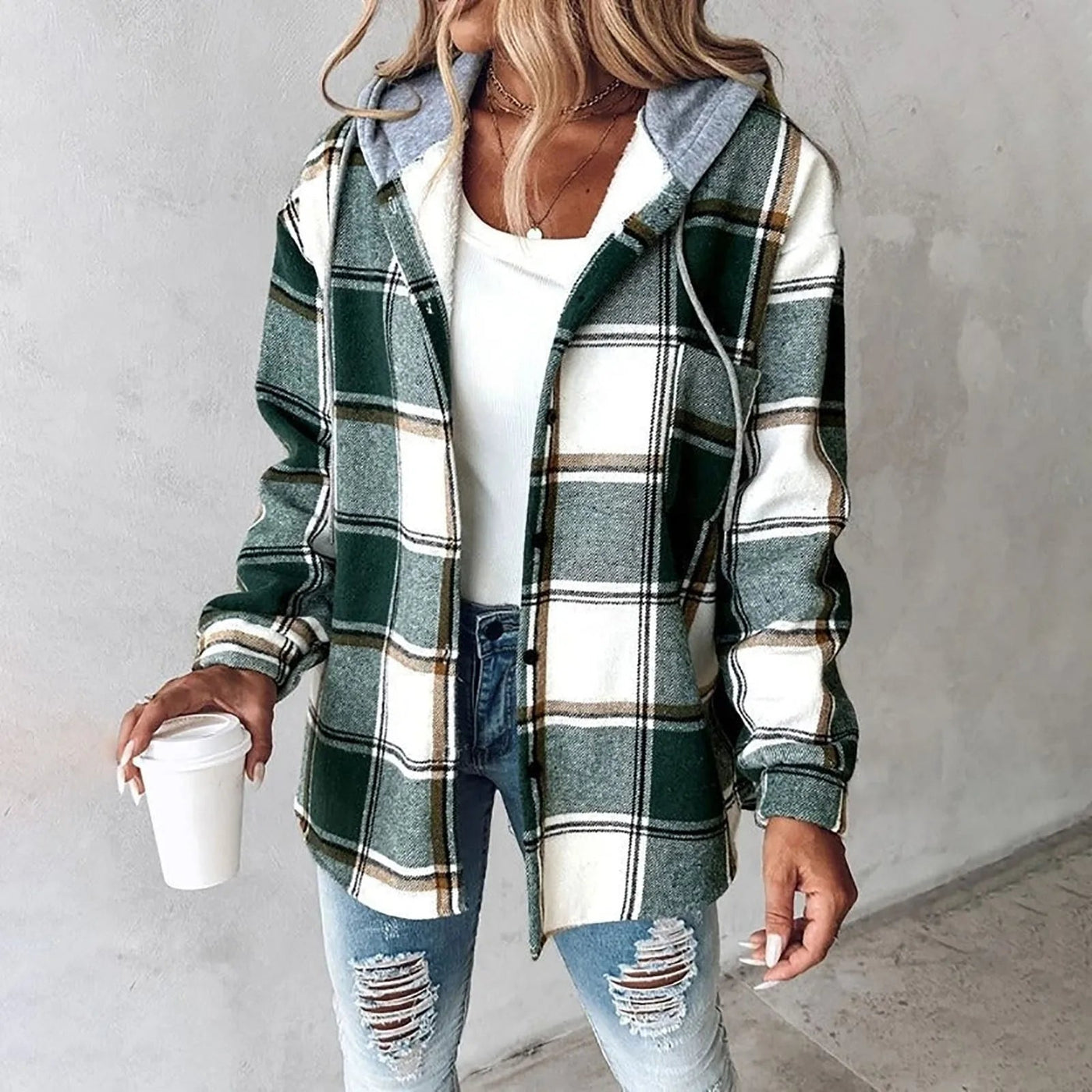 Filippa | Casual Check Hoodie Blouse