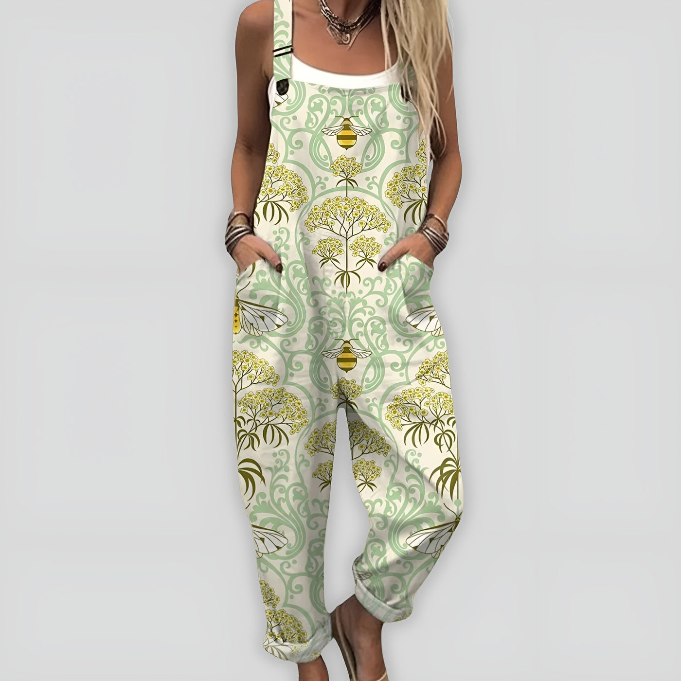 Emma | Bee and Floral Print Jumpsuit
