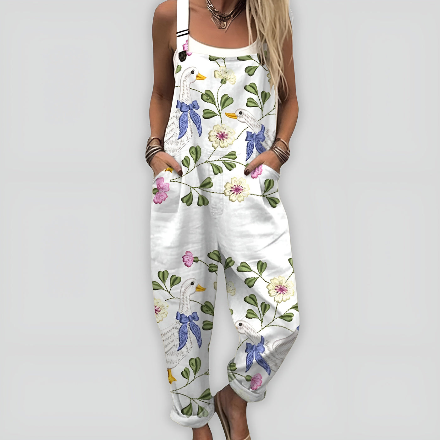 Elsa | Floral Duck Print Jumpsuit