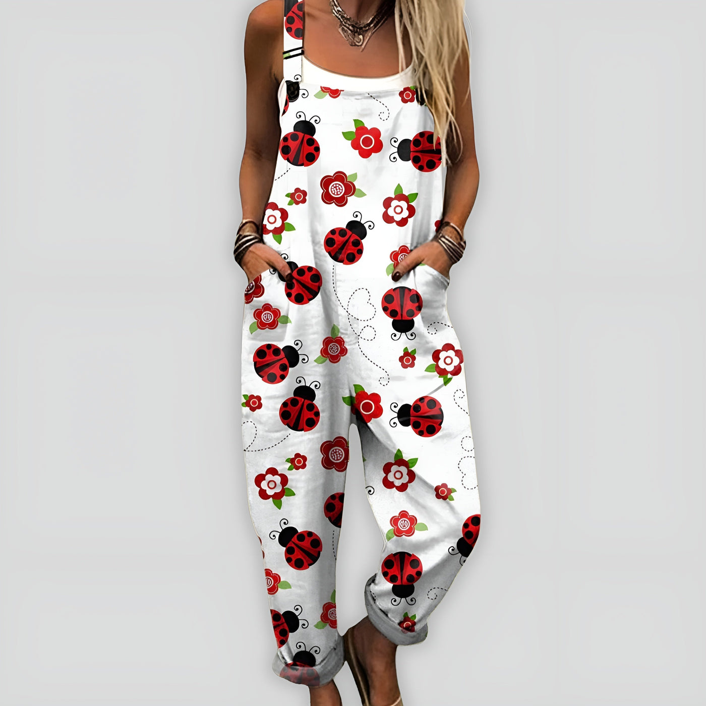 Lena | Ladybug Print Jumpsuit