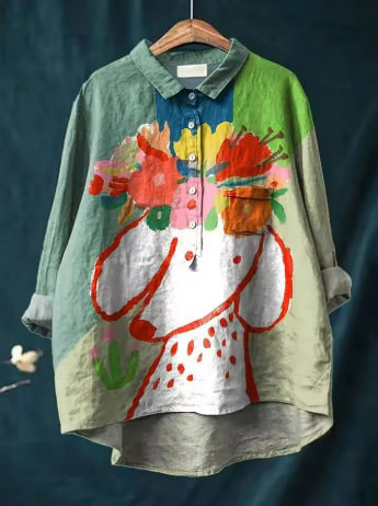 Maya | Floral Dog Print Blouse