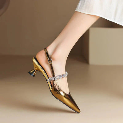 Signe | Crystal Strap Slingback Heels