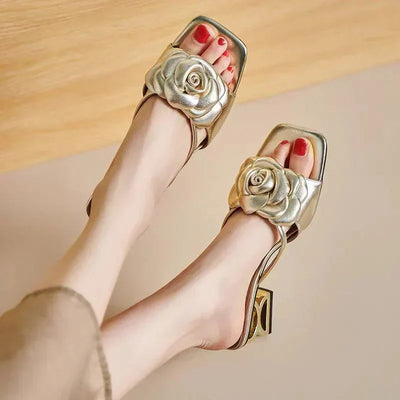 Fiona | Elegant Rose Heel Sandals
